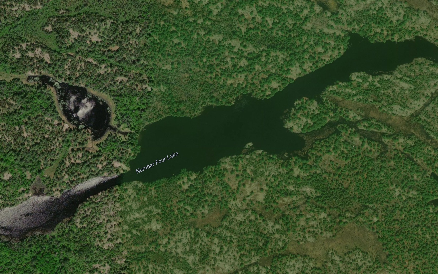 Satellite map of the Number Four Lake