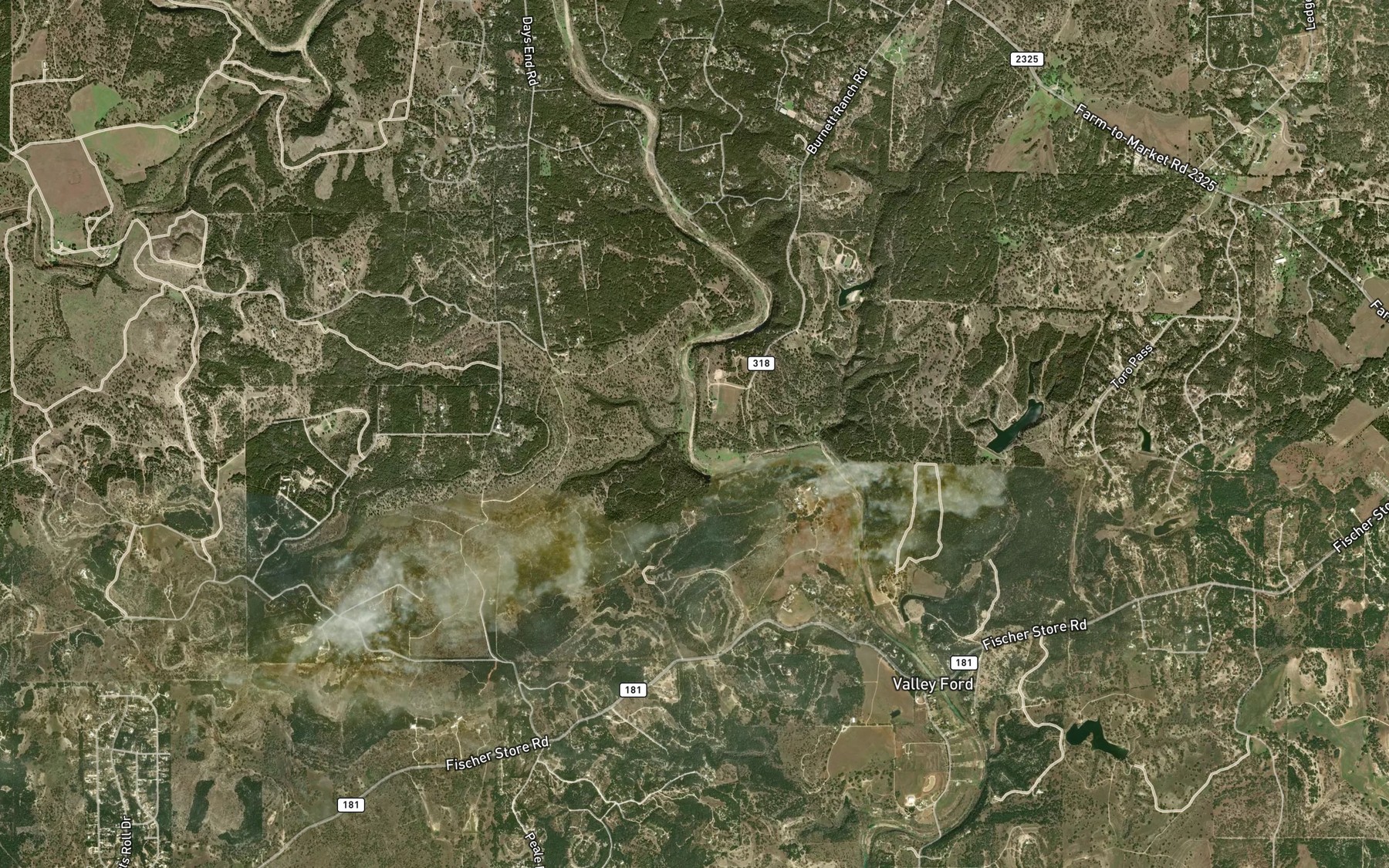 Satellite map of the Cottonwood Creek