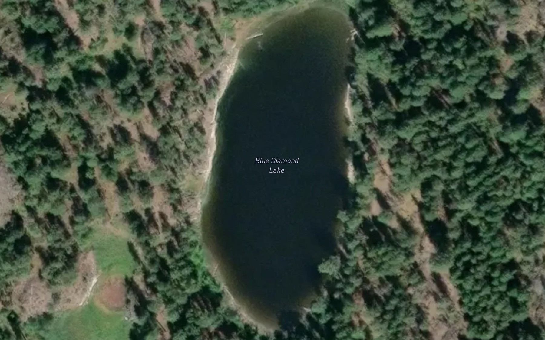 Satellite map of the Blue Diamond Lake