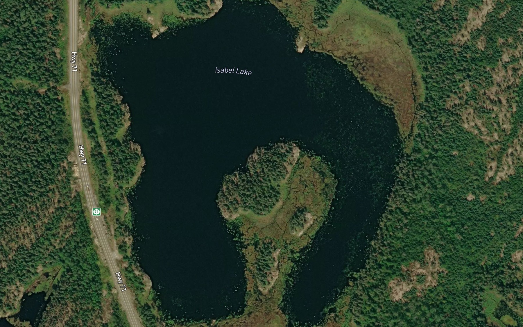 Satellite map of the Isabel Lake