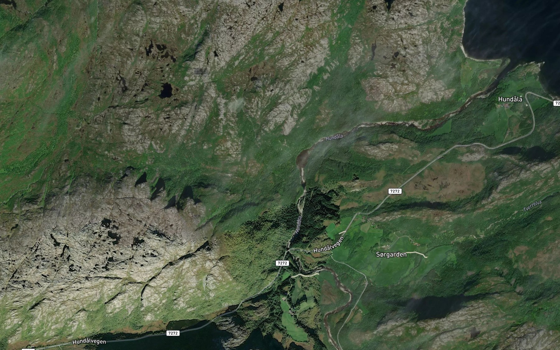 Satellite map of the Skredbekkan