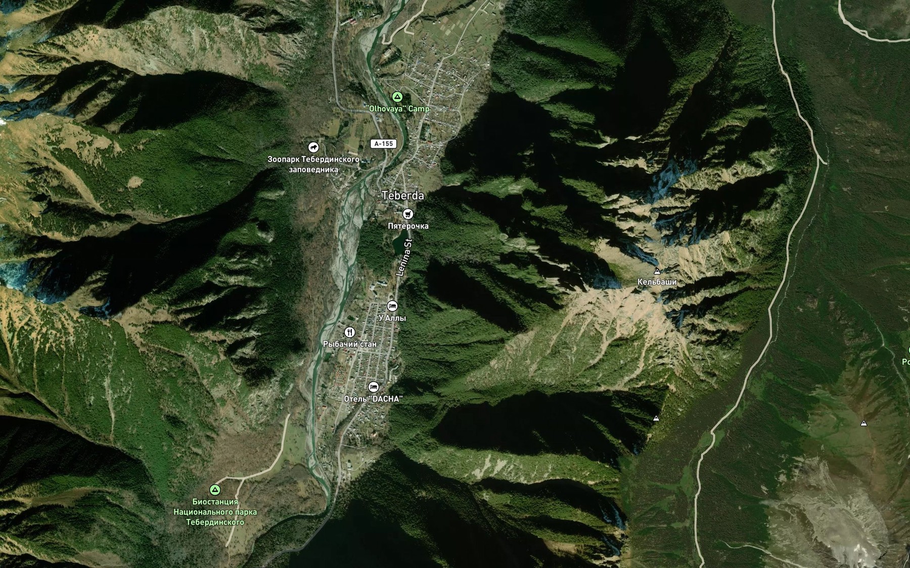 Satellite map of the Ozero Karakel'