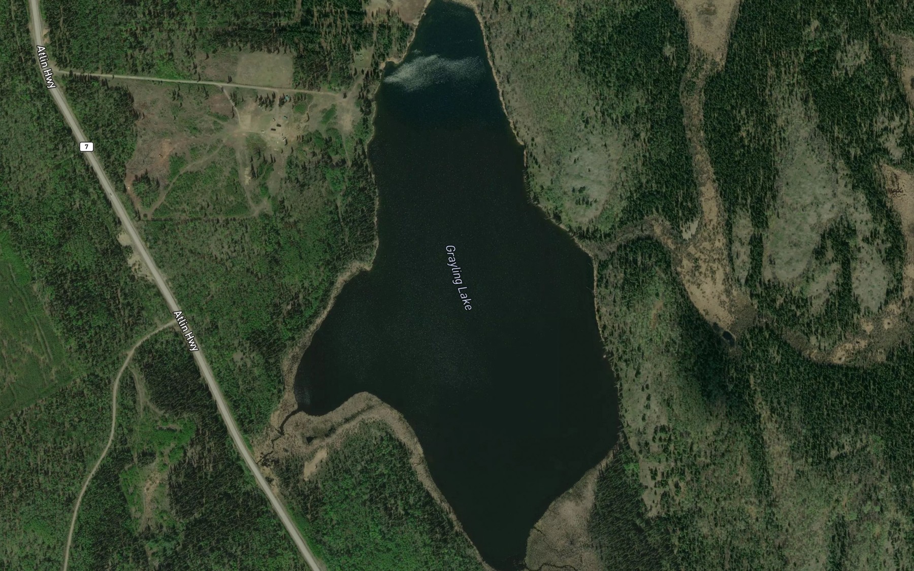 Satellite map of the Grayling Lake
