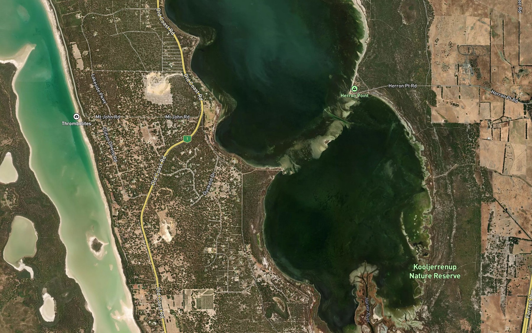 Satellite map of the Island Point Reserve