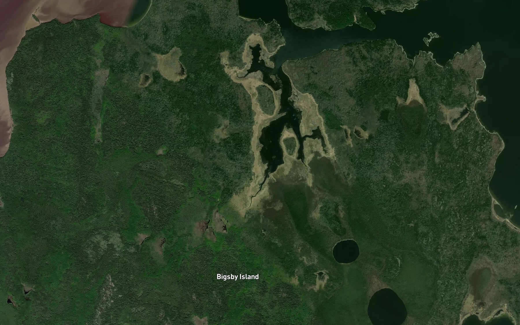 Satellite map of the Dawson Bay