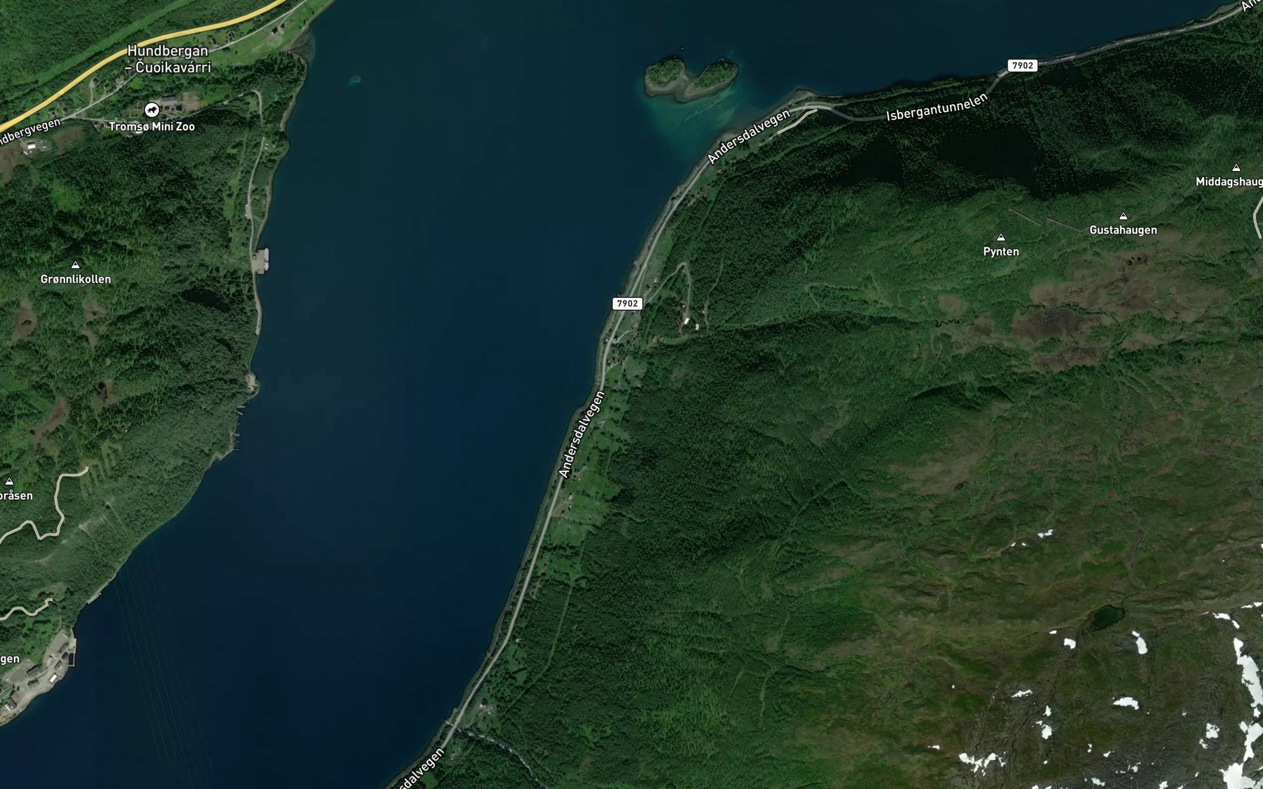 Satellite map of the Finnbakkelva