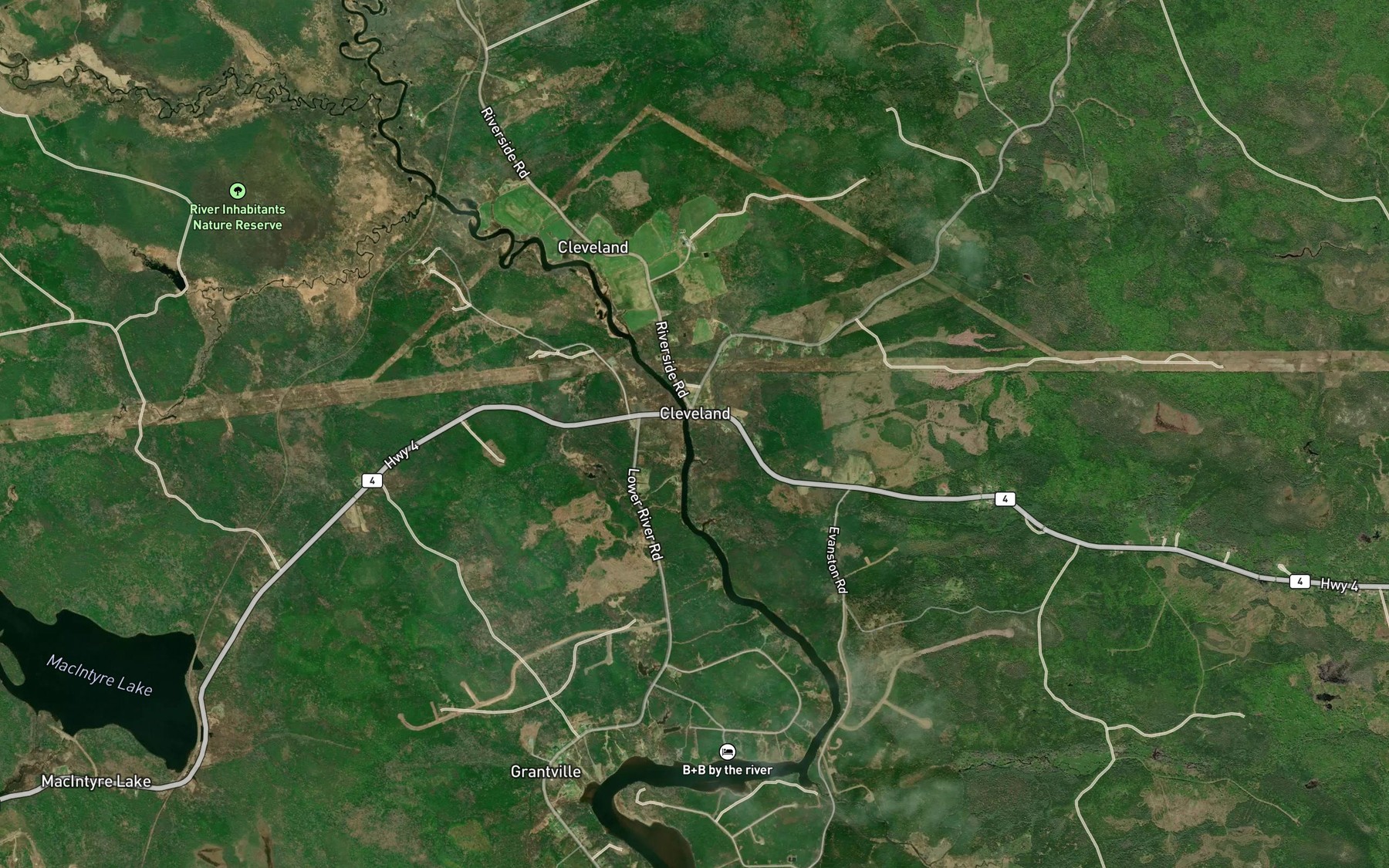 Satellite map of the Ferguson Brook