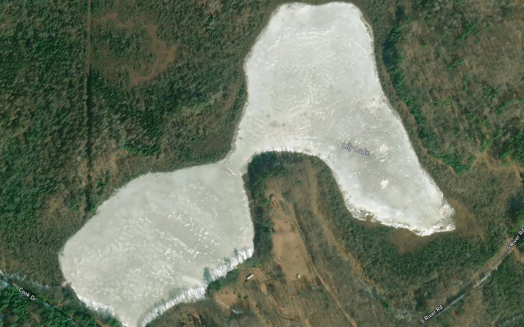 Satellite map of the Lily Lake