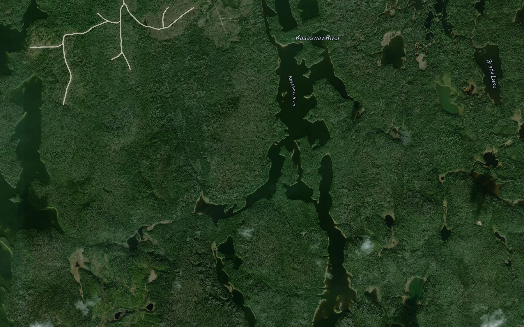 Satellite map of the Kasasway River
