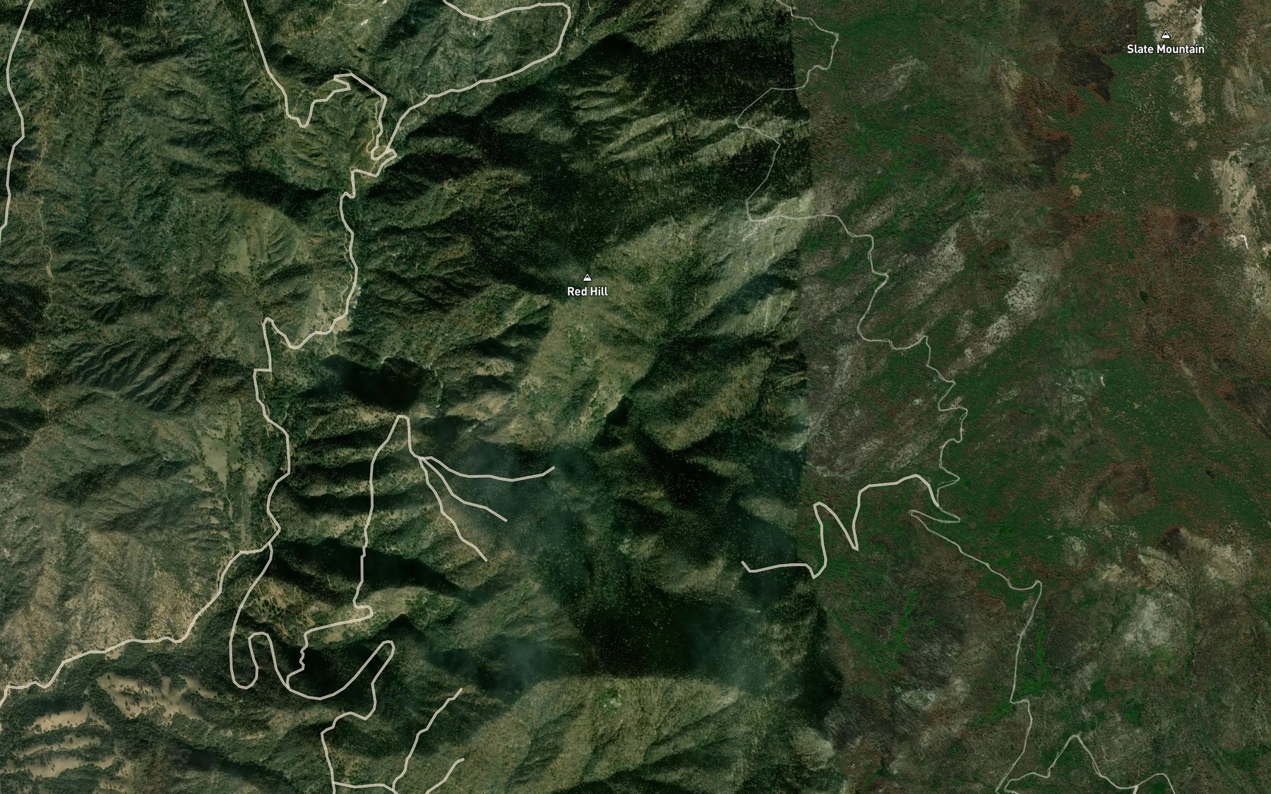 Satellite map of the Crawford Creek