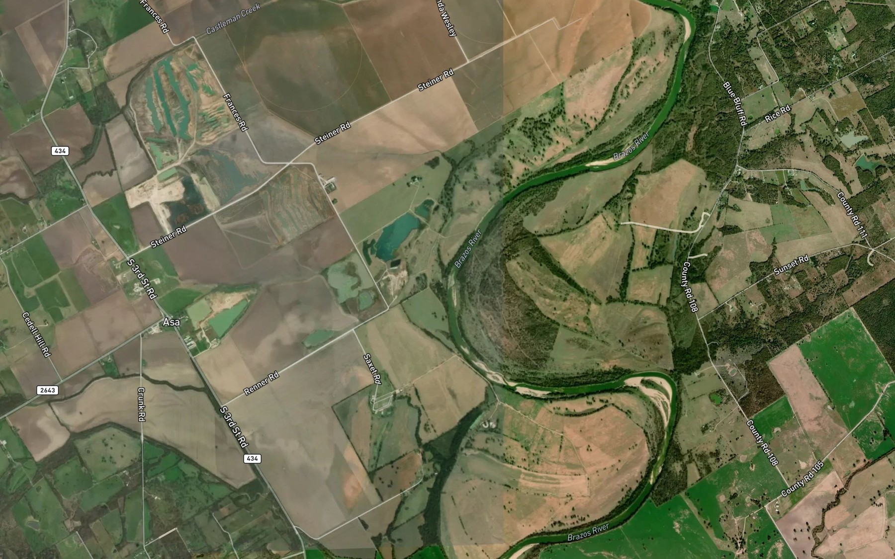 Satellite map of the Old Castleman Creek