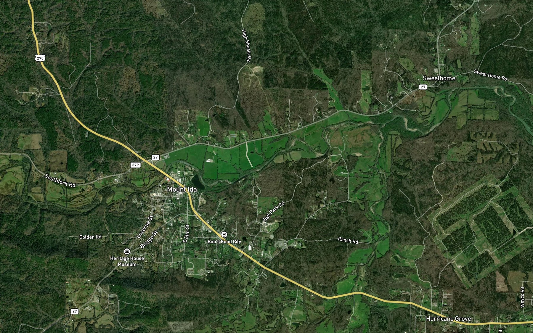 Satellite map of the Barnes Branch