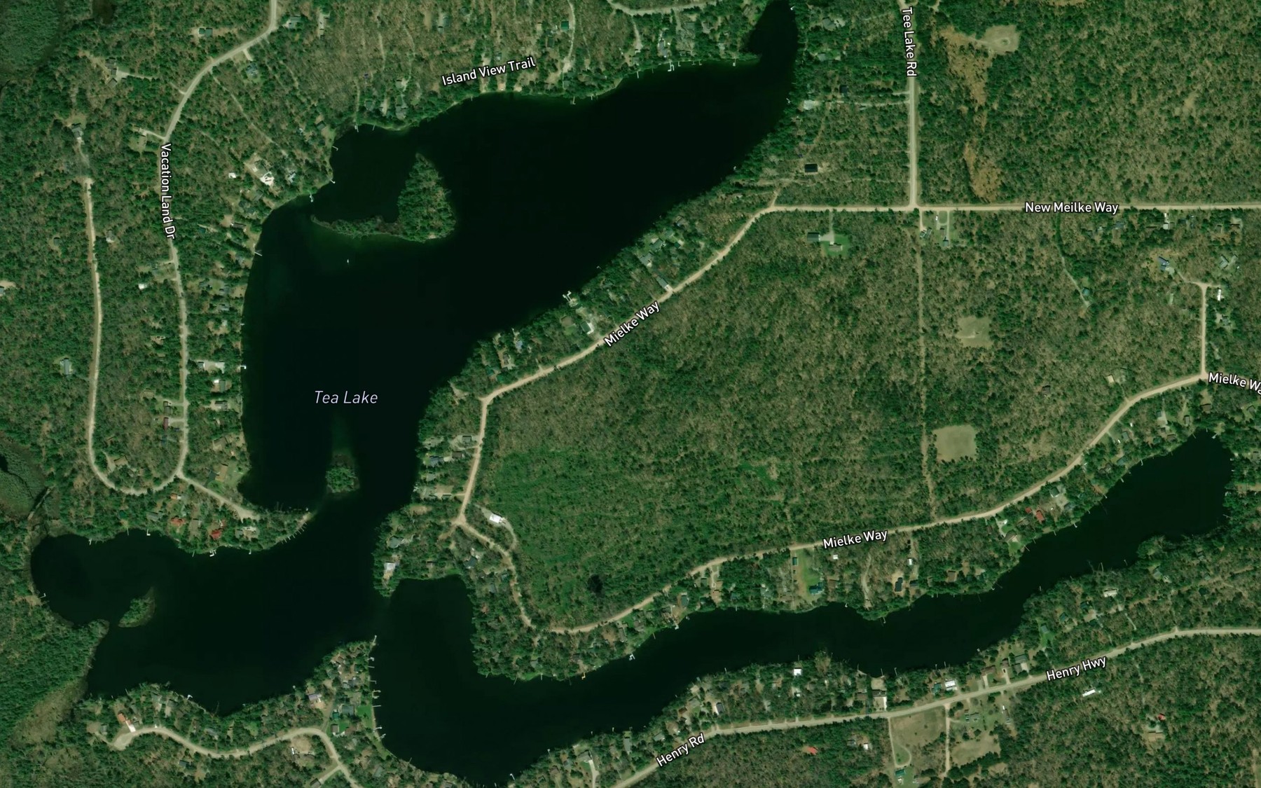 Satellite map of the Tea Lake