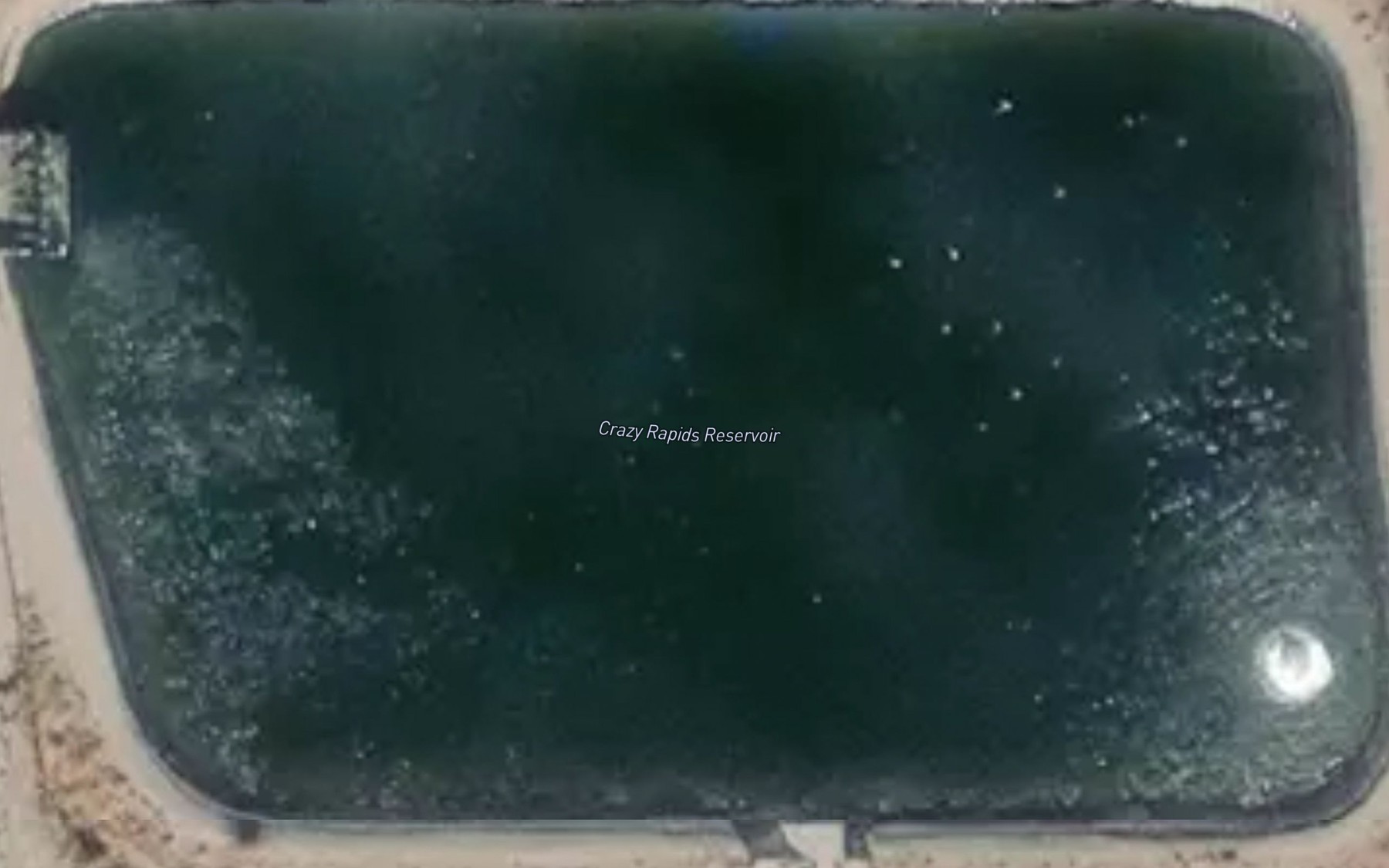 Satellite map of the Crazy Rapids Reservoir