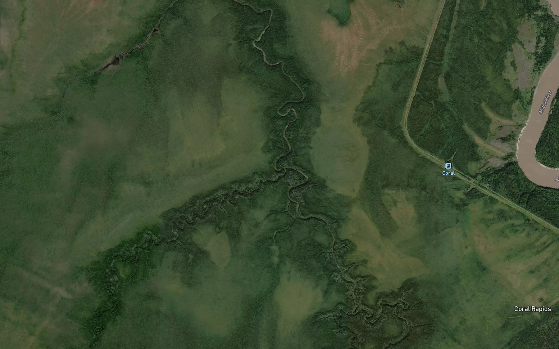Satellite map of the Cornier Creek