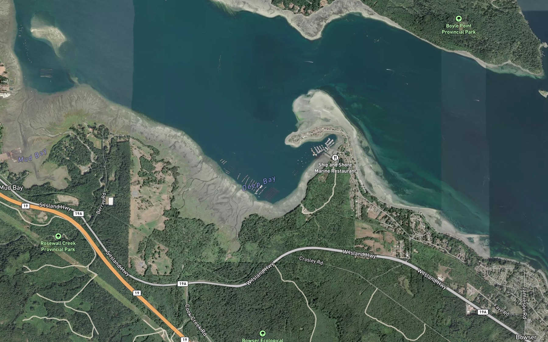 Satellite map of the Deep Bay