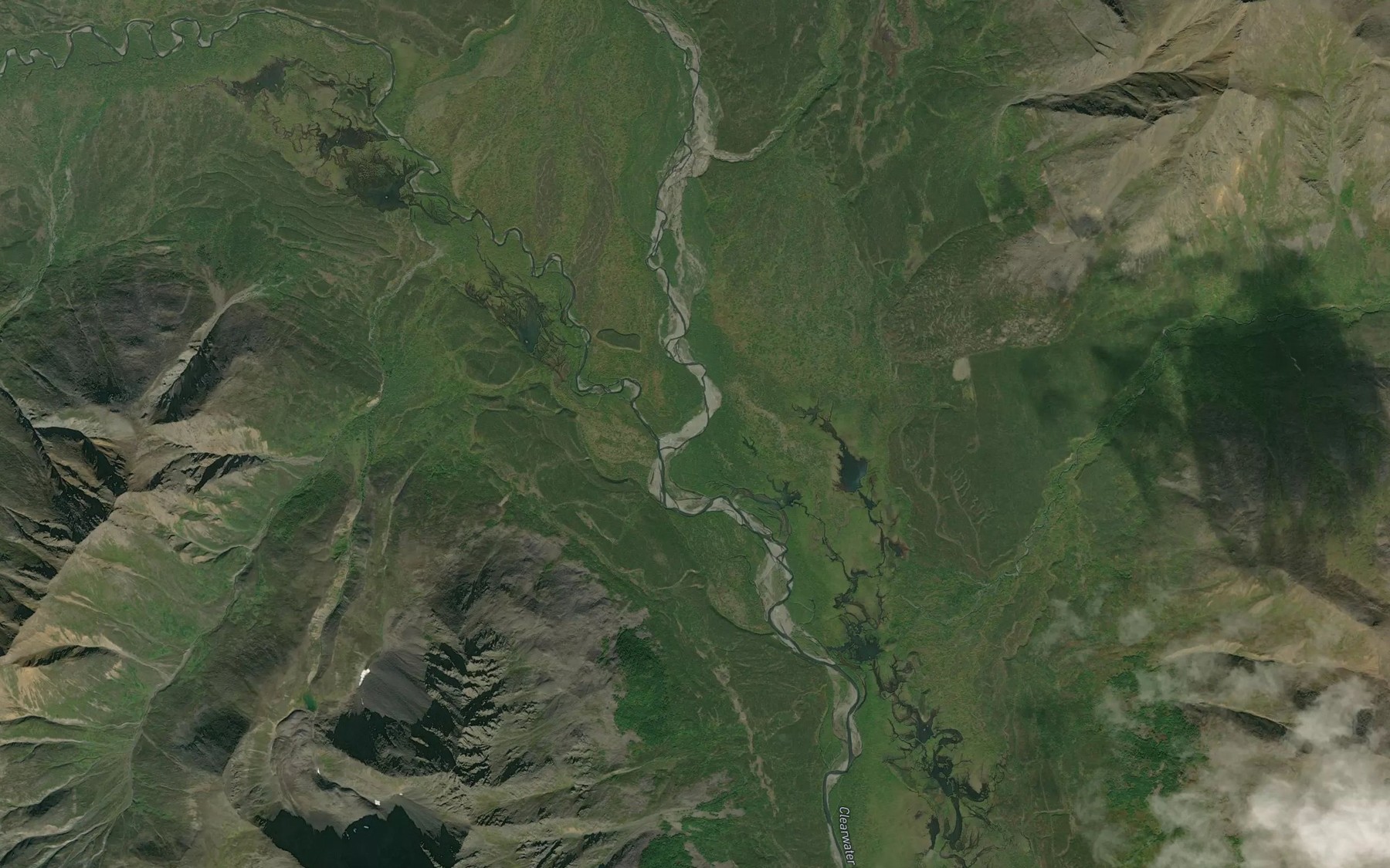 Satellite map of the Pass Creek