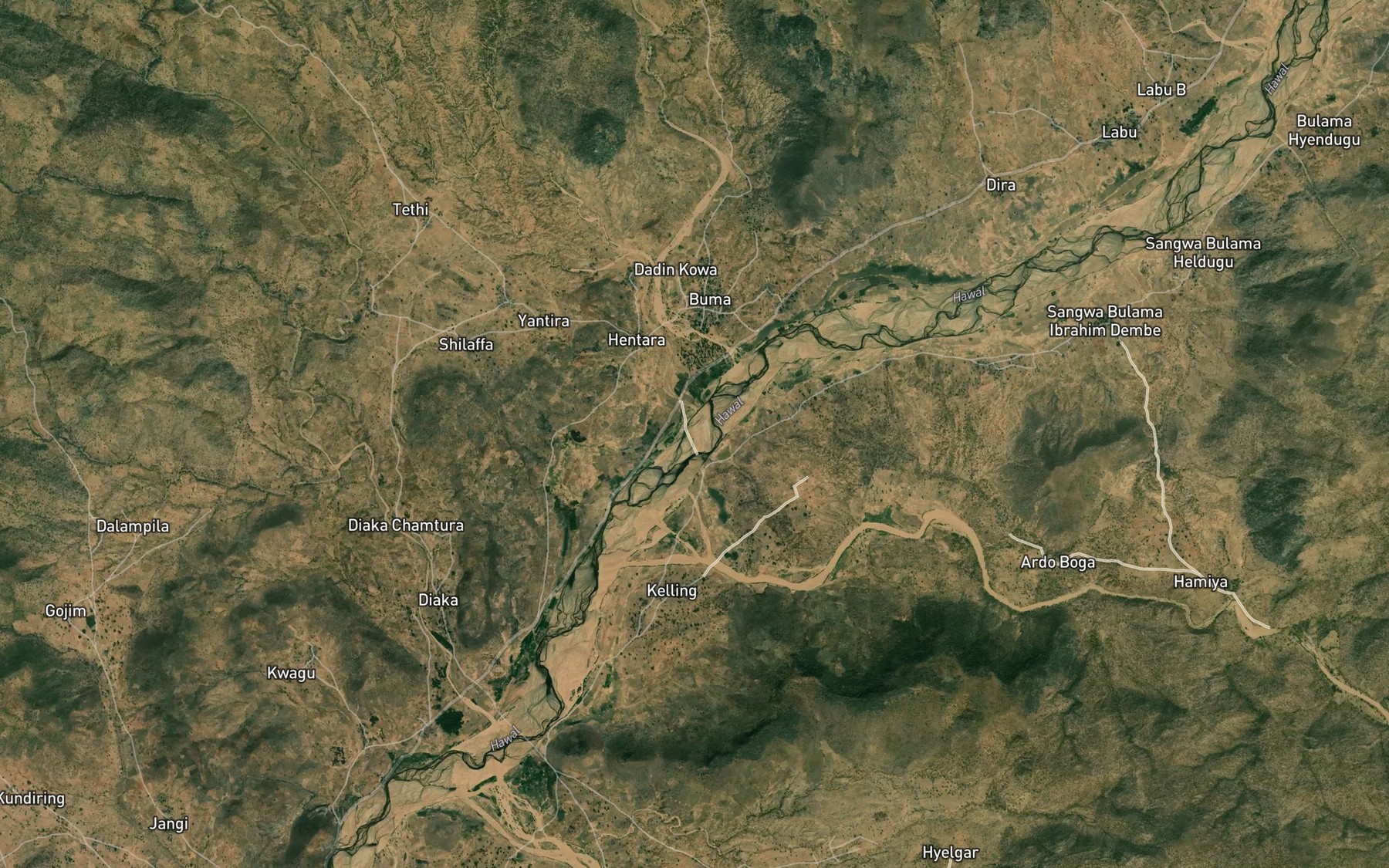 Satellite map of the River Tubaku