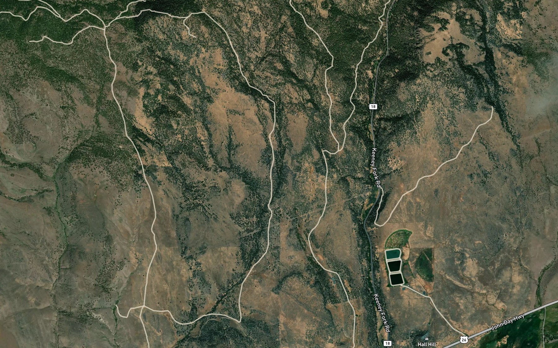Satellite map of the Cottonwood Spring