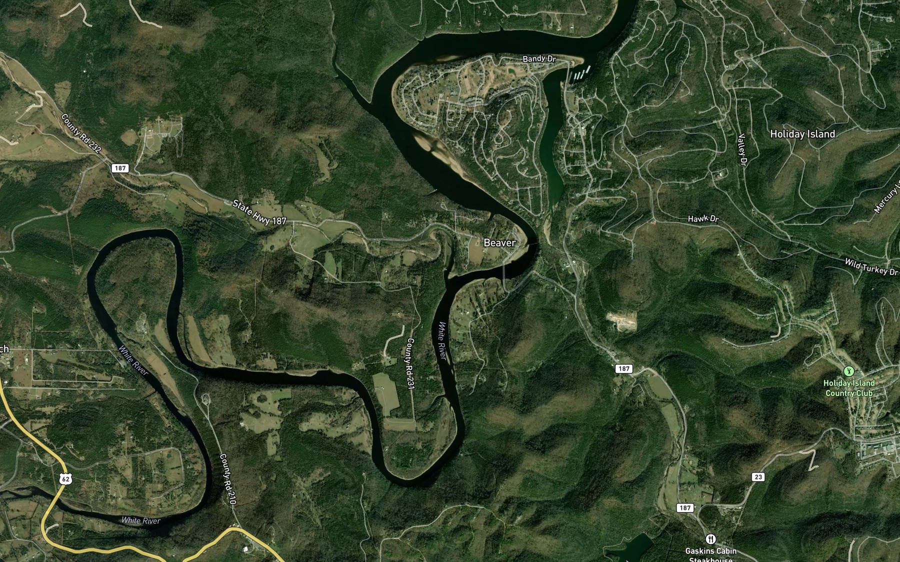 Satellite map of the Butler Creek