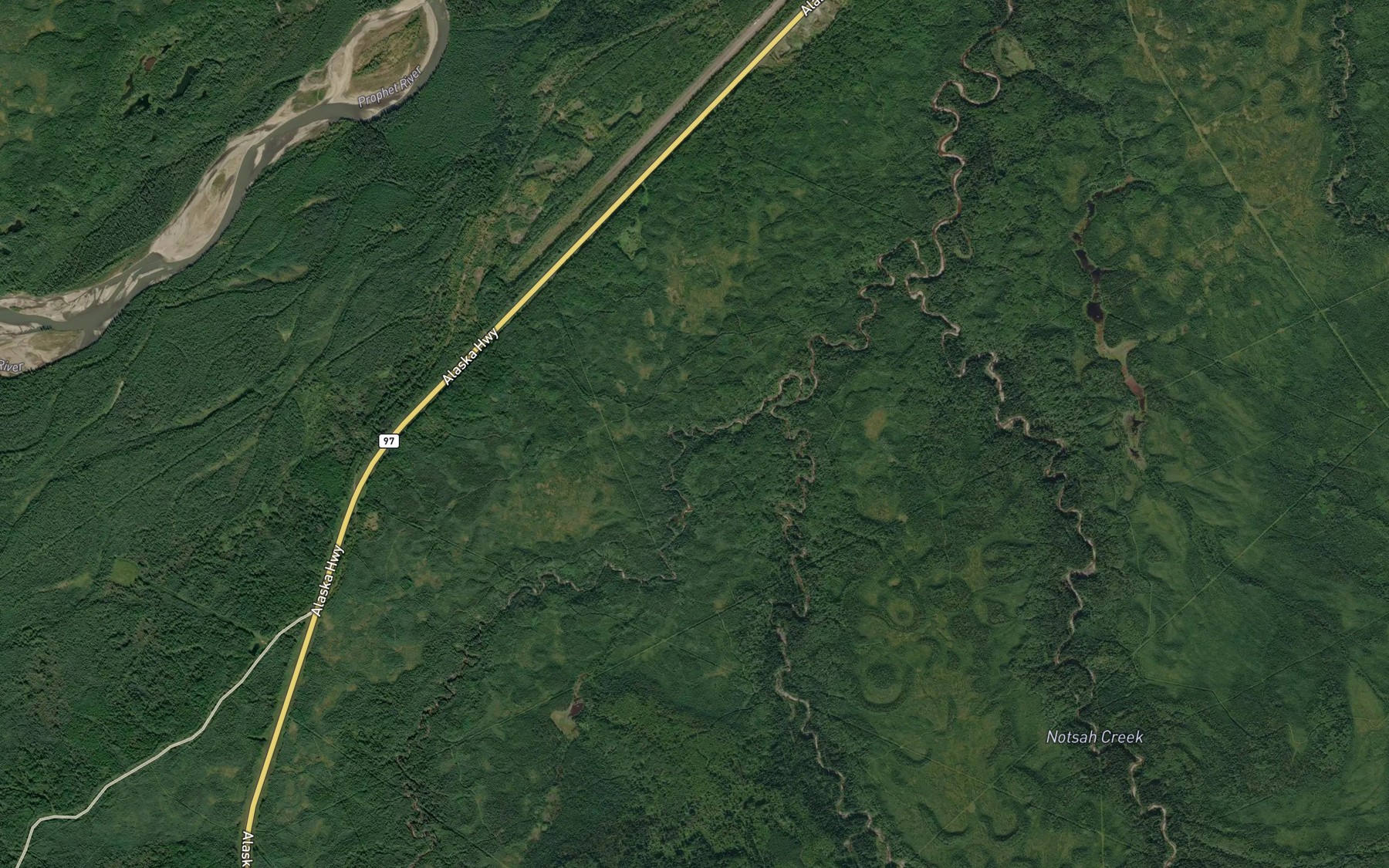Satellite map of the Dottay Creek
