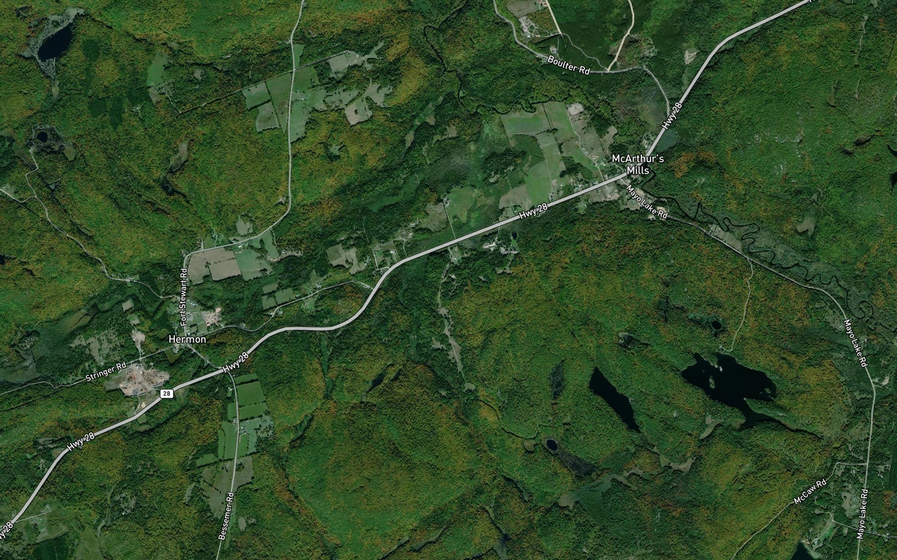 Satellite map of the Sharrow Creek