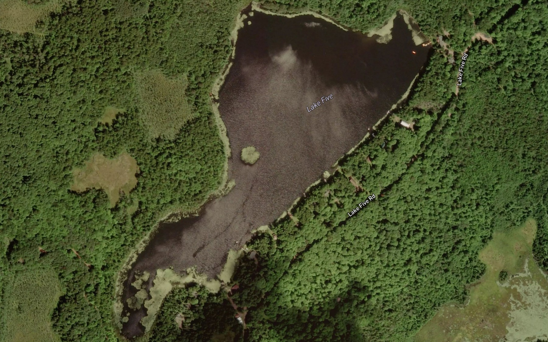 Satellite map of the Lake Five