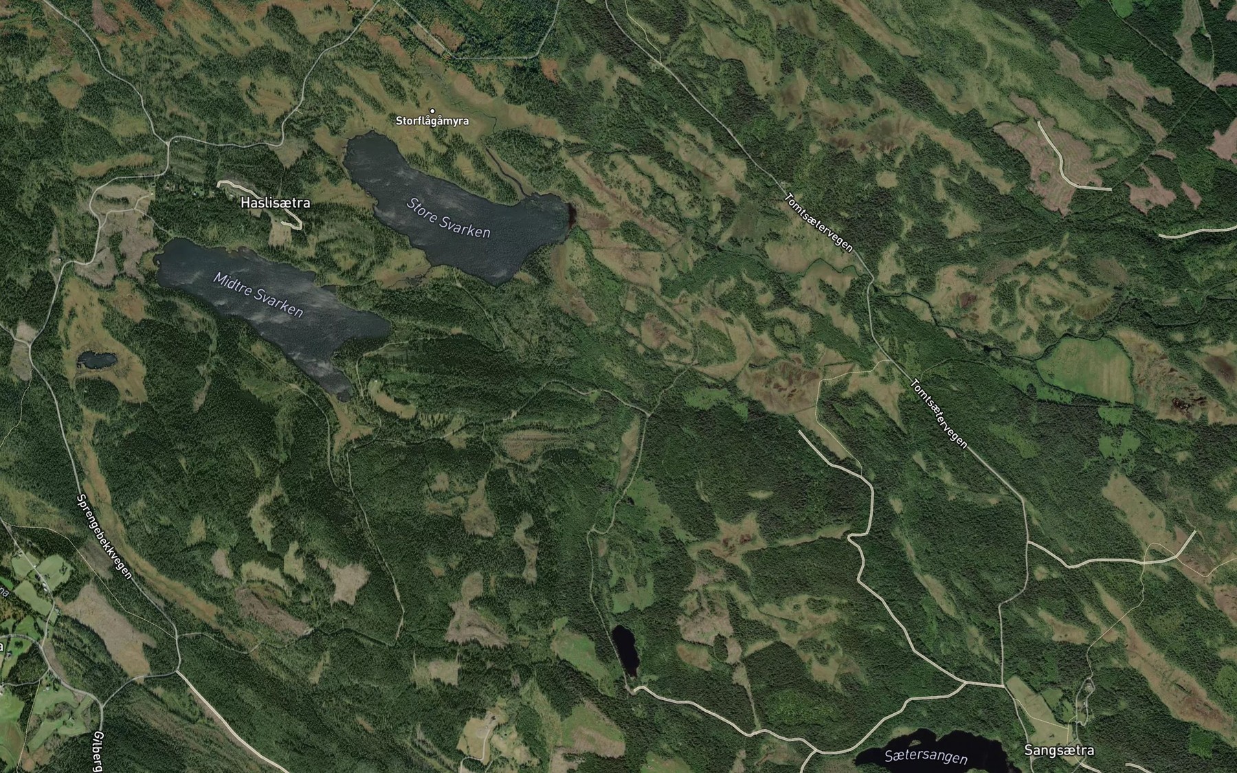 Satellite map of the Sandmyrbekken