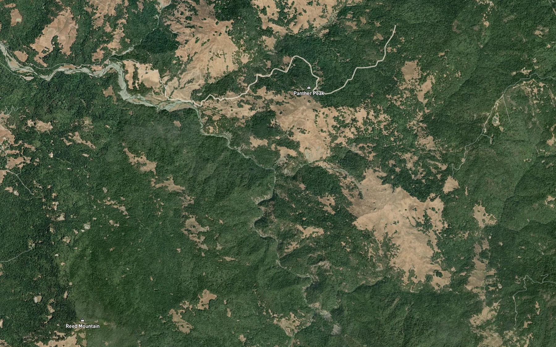 Satellite map of the Rays Creek