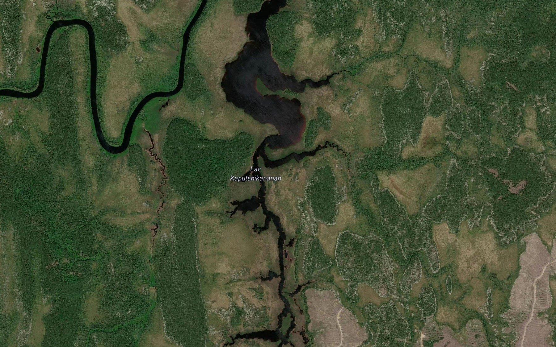 Satellite map of the Lac Kaputshikananan