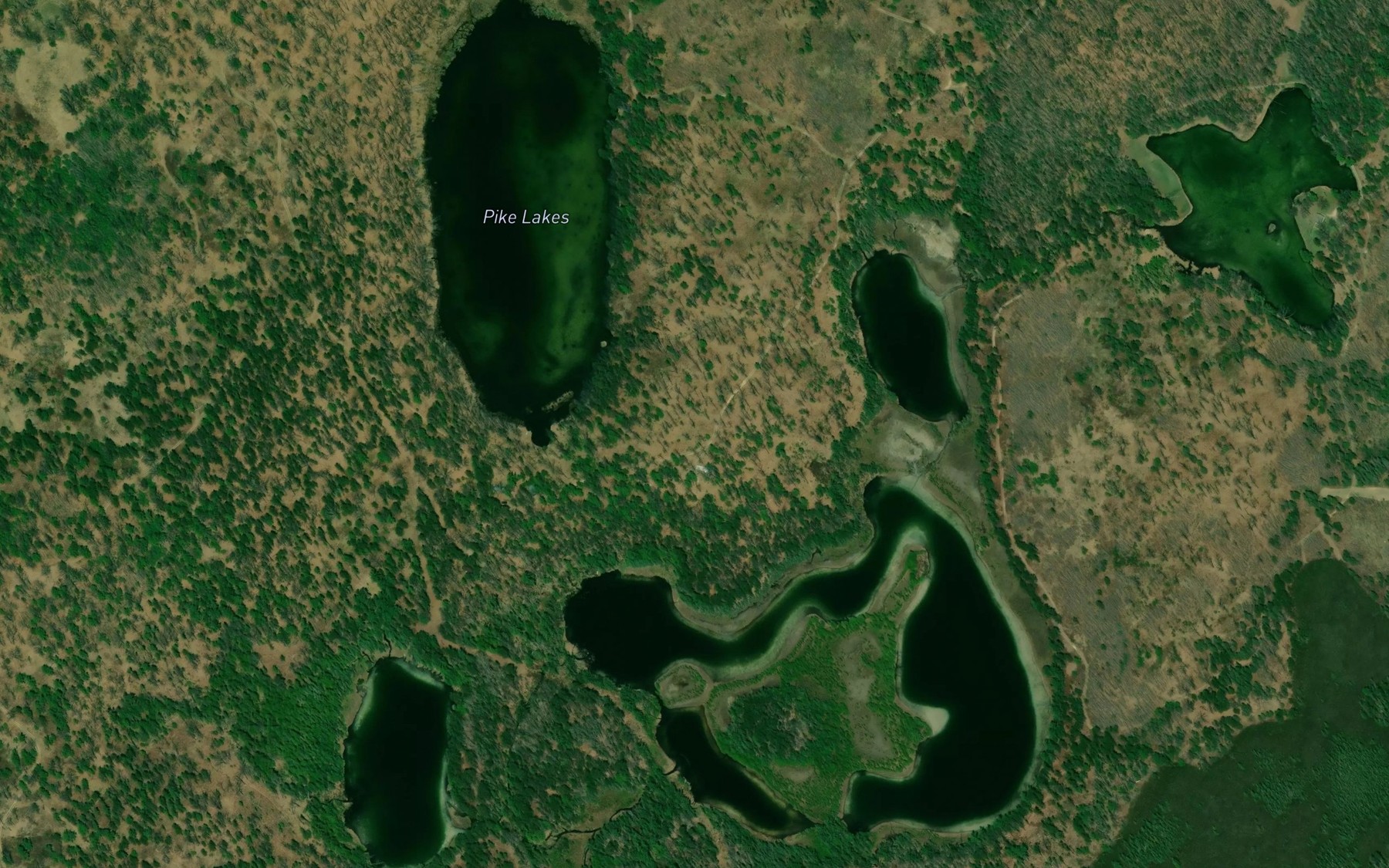 Satellite map of the Pike Lakes