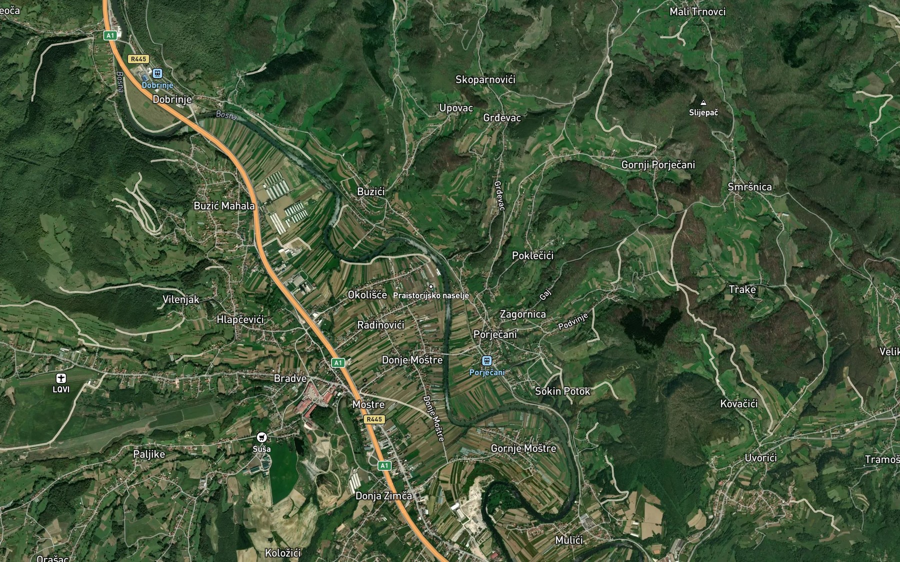 Satellite map of the Porijecki Potok