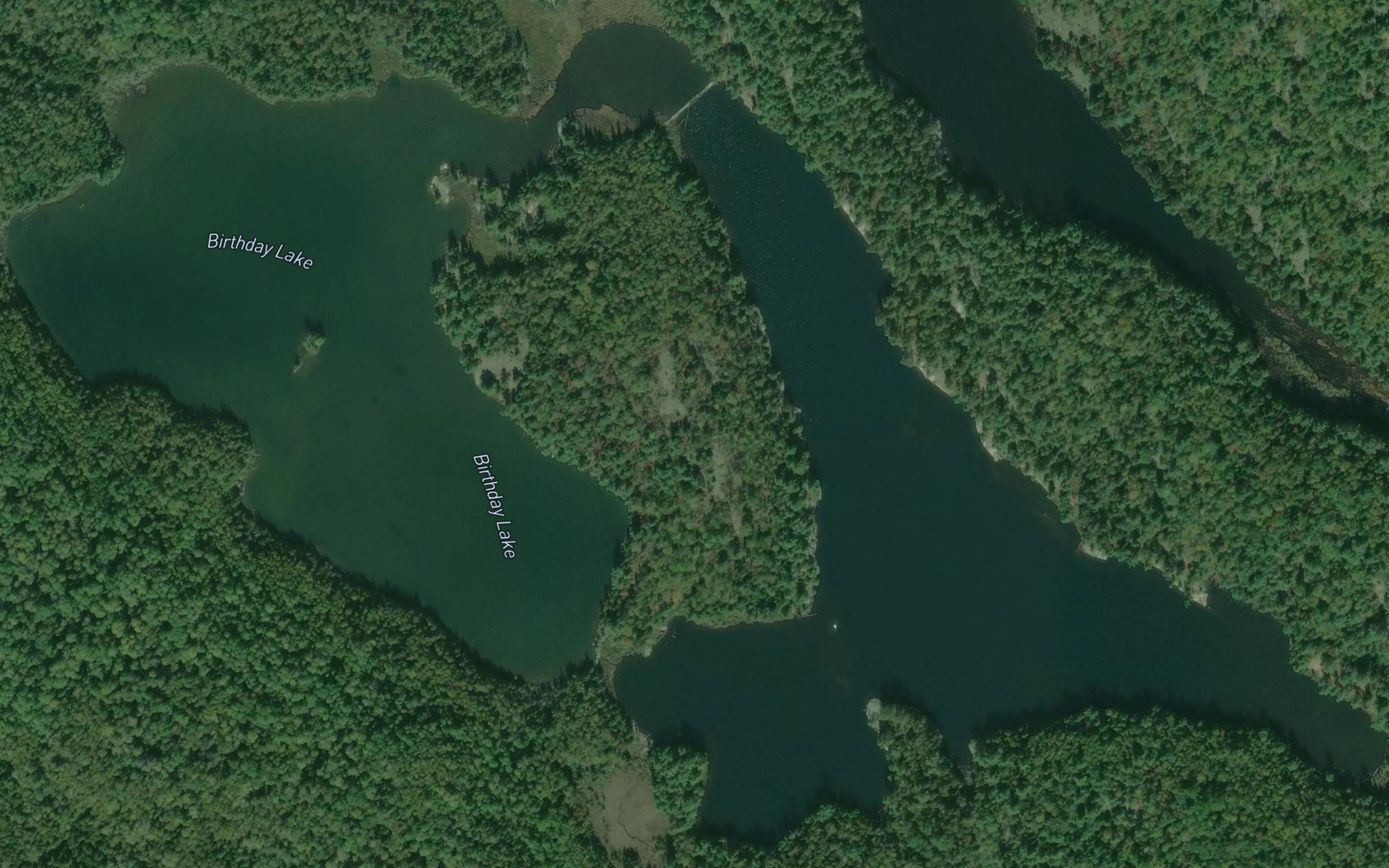 Satellite map of the Birthday Lake