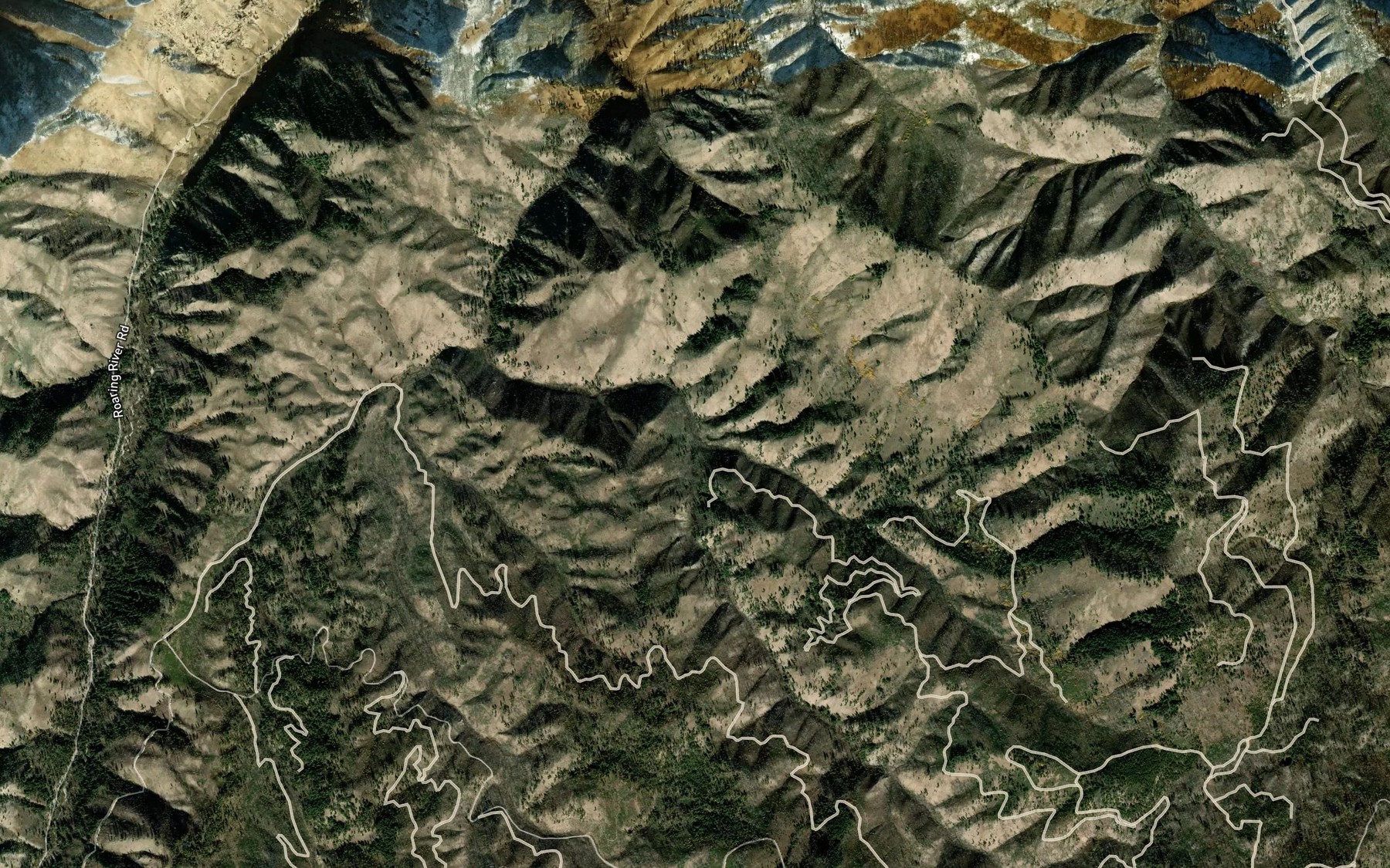 Satellite map of the Deadman Creek