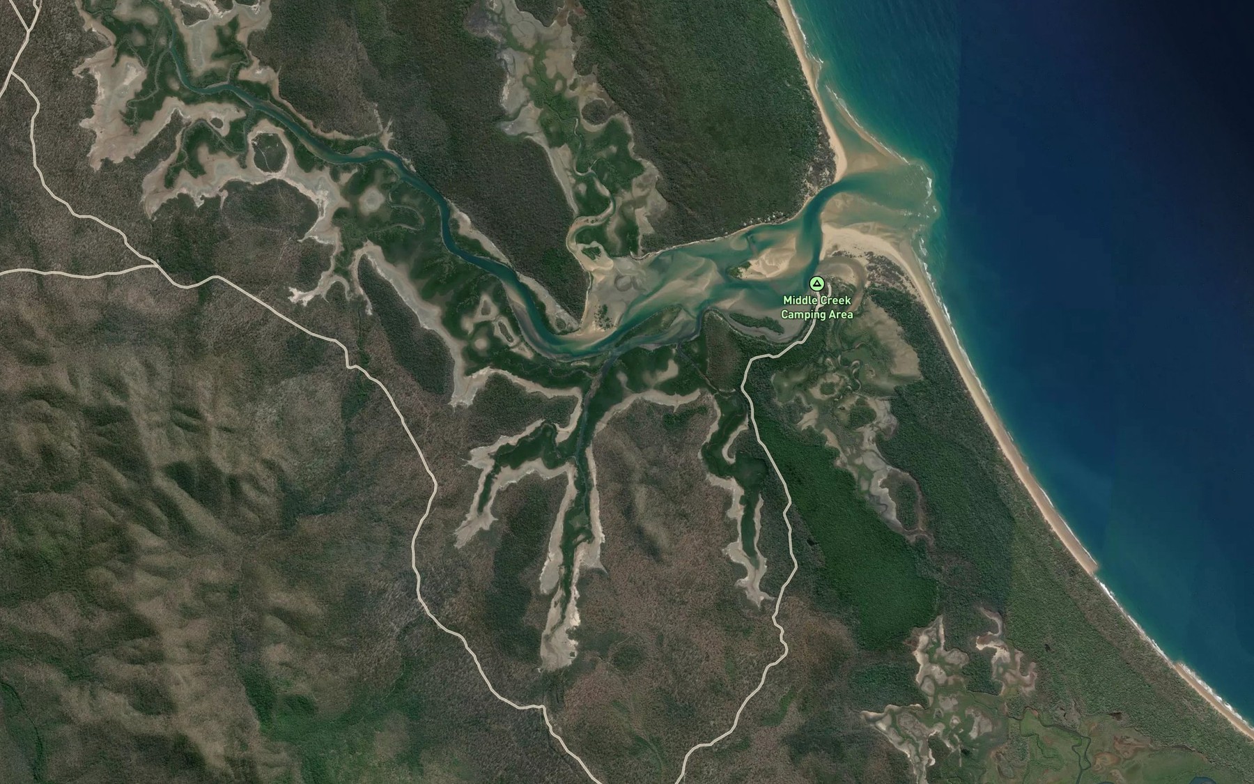 Satellite map of the Tanti Creek