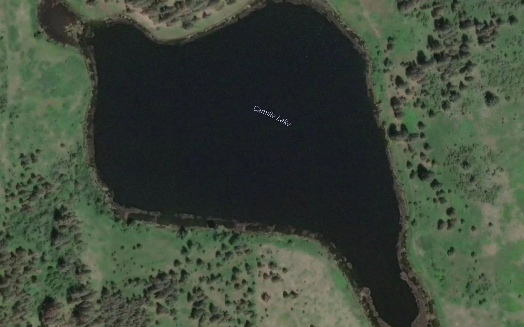 Satellite map of the Camille Lake