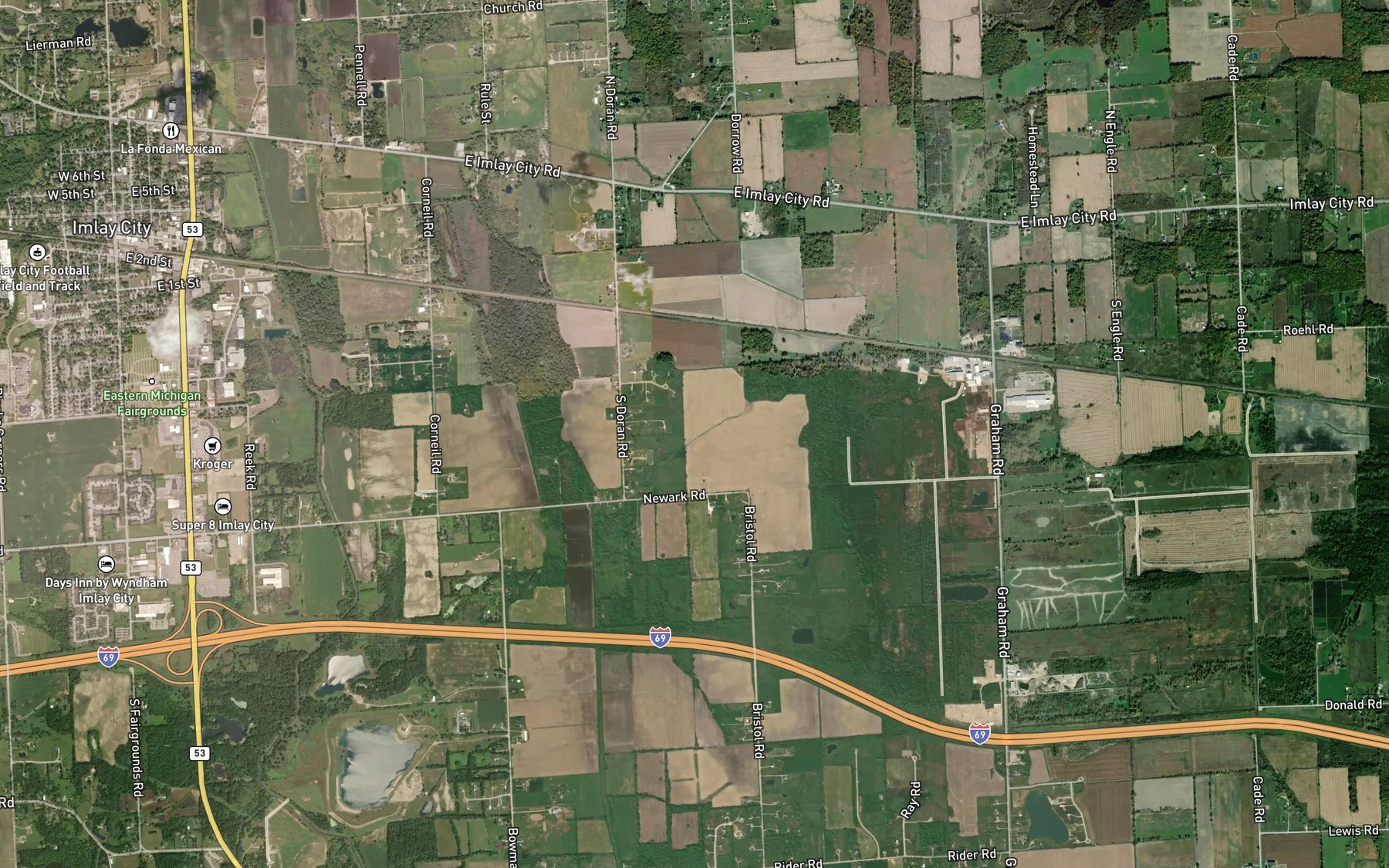 Satellite map of the Kruse Drain