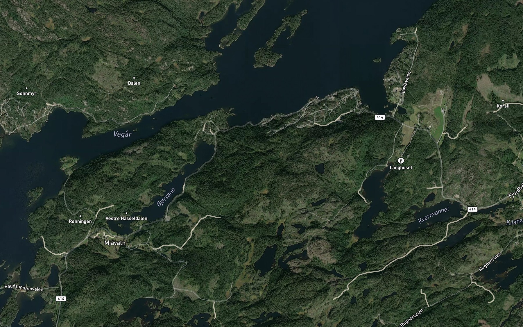Satellite map of the Gomorstjenn