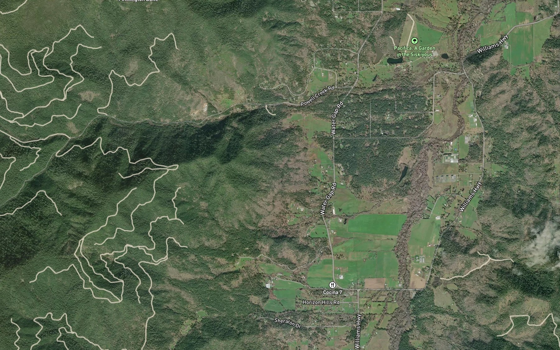 Satellite map of the Blodgett Ditch