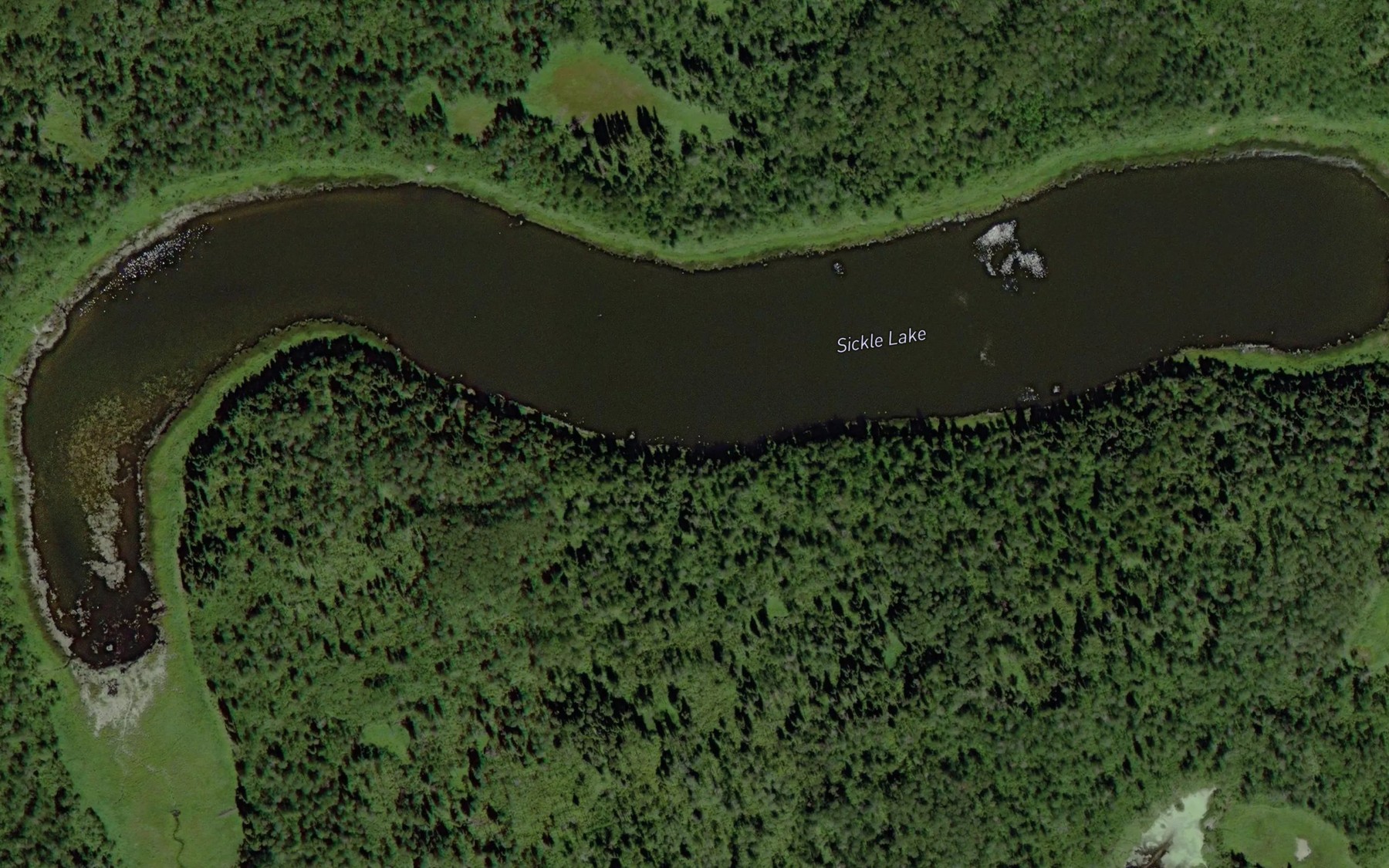 Satellite map of the Sickle Lake