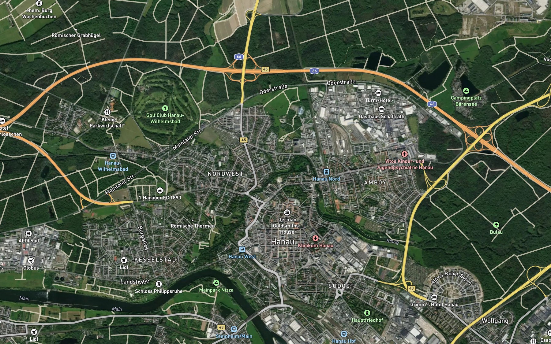 Satellite map of the Fallbach