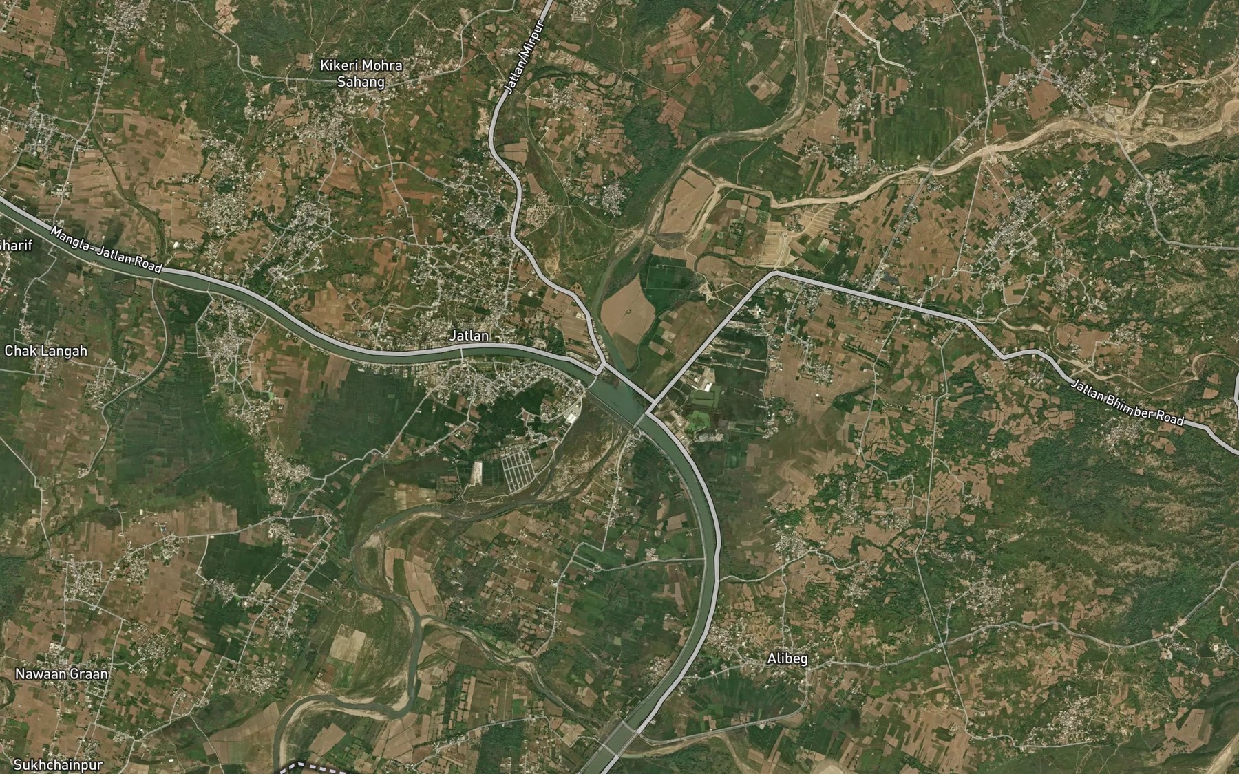 Satellite map of the Suketar Nala