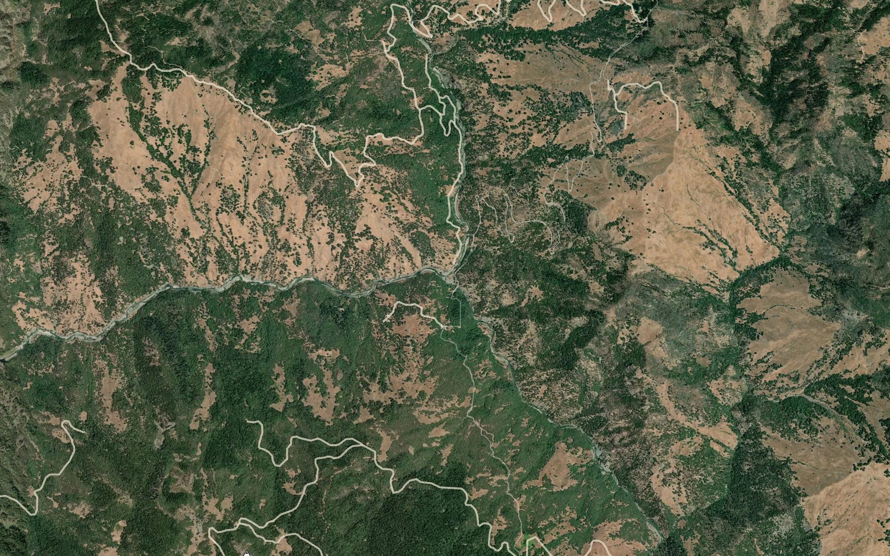 Satellite map of the Hulls Creek