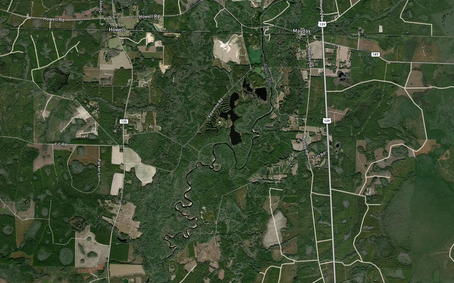Satellite map of the Howell Branch