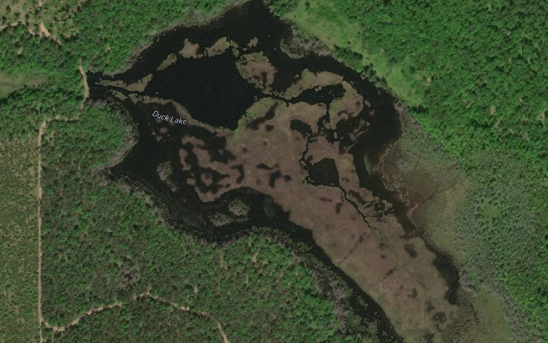 Satellite map of the Duck Lake