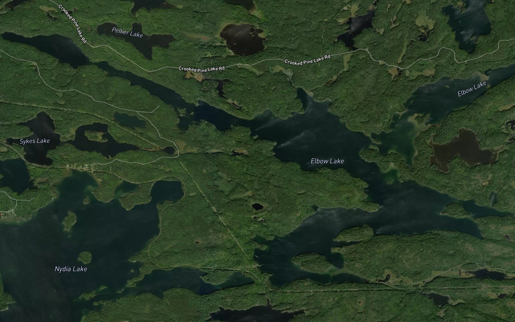 Satellite map of the Elbow Lake