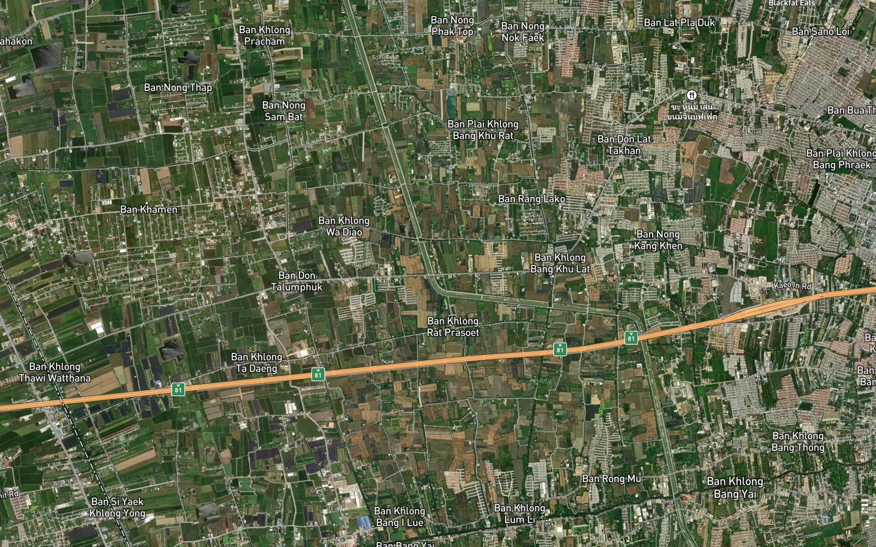 Satellite map of the Khlong Wa Diao