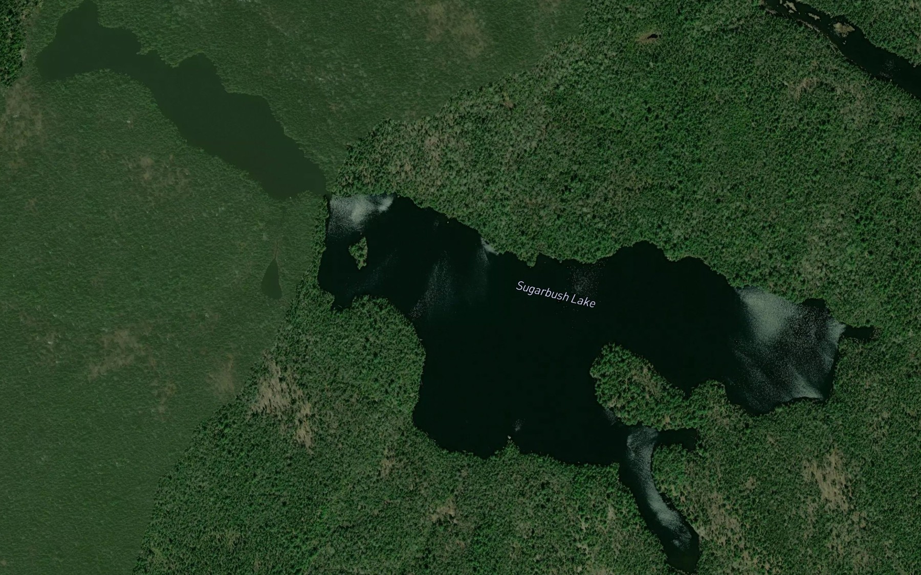 Satellite map of the Sugarbush Lake