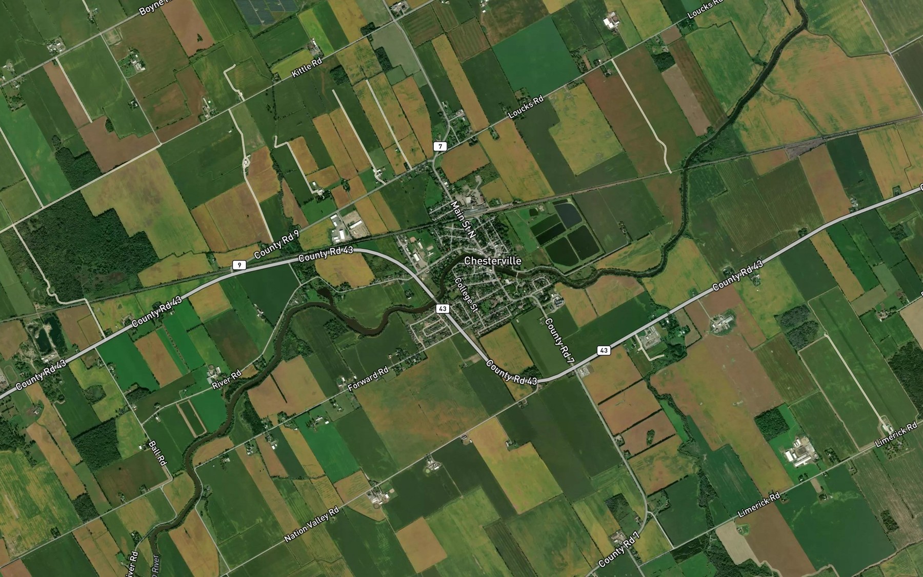 Satellite map of the Pitcher Drain
