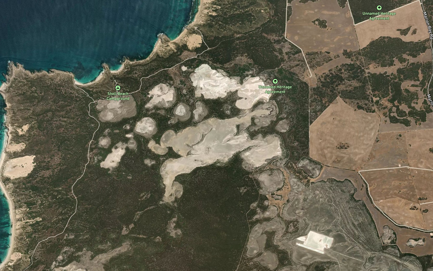 Satellite map of the Chain of Lakes